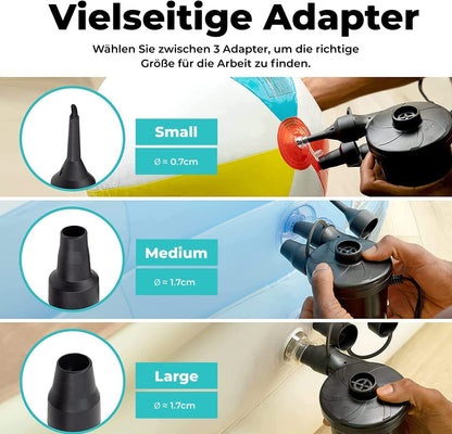 Elektrische Luftpumpe für Pool | Befüllpumpe für XXL Poolkissen